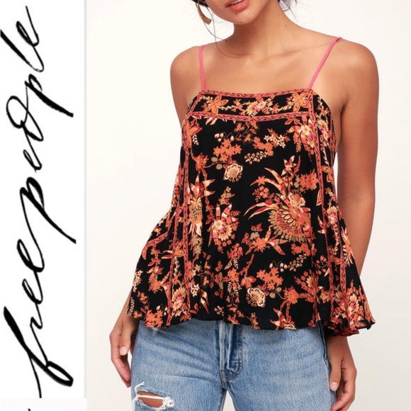 Free People Tops - 🆕 Free People Black Multi Print Top